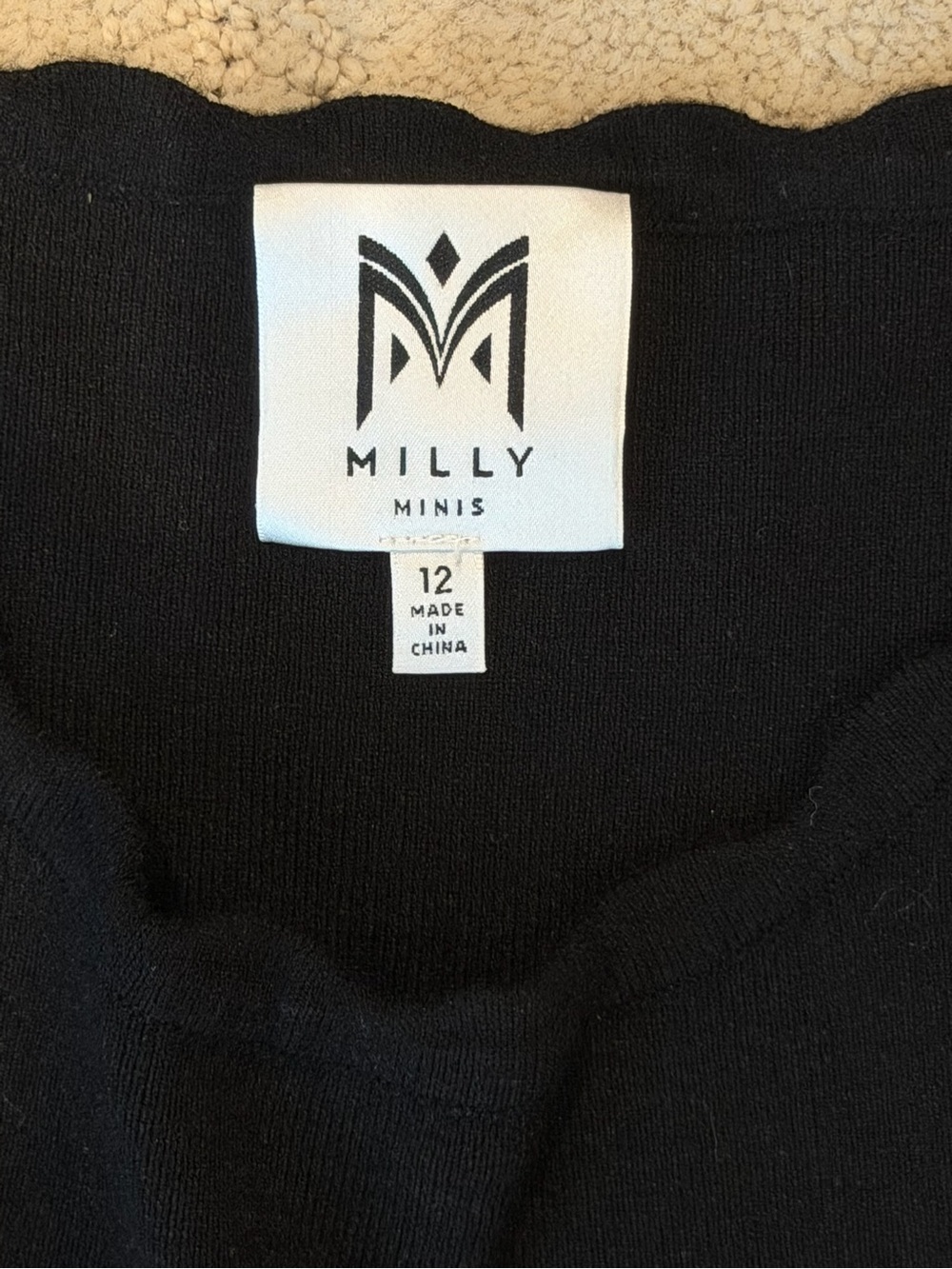 Milly Minis Black Crewneck Knit Sweater